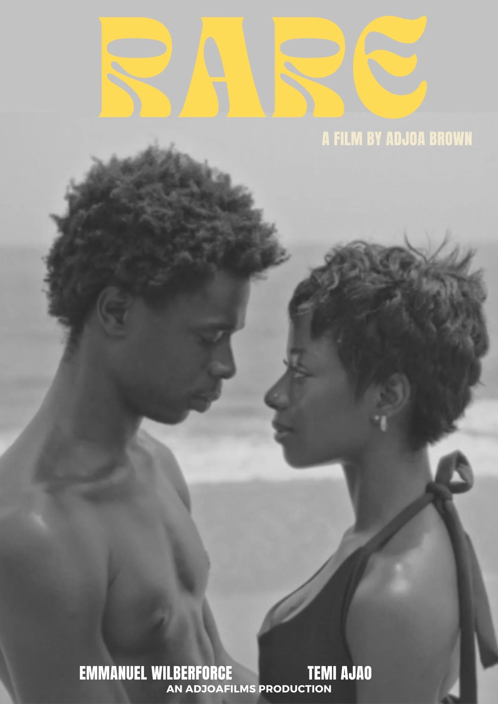 Rare film poster showing two people facing one another by the sea
